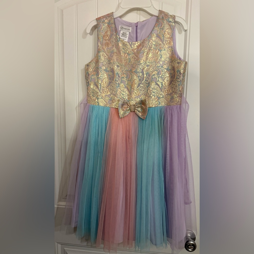 BONNIE JEAN Toddler Girl 14 Brocade/Mesh Ballerina Dress